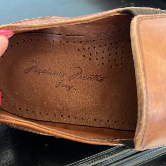 Massimo Matteo Firenze Cuoio (Hand Made In Italy) Brown Leather WINGTIP Shoes - Picture 9 of 12